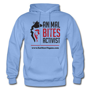 Unisex Adult Hoodie - Animal Bites Activist - carolina blue