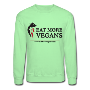Unisex Adult Crewneck Sweatshirt - Eat More Vegans - lime