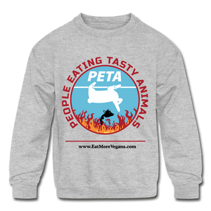 Unisex Kid's Crewneck Sweatshirt - PETA - heather gray