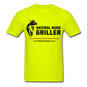 Men's Basic T-Shirt - Natural Born Griller - safety green