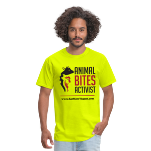 Men's Basic T-Shirt - Animal Bites Activist - safety green