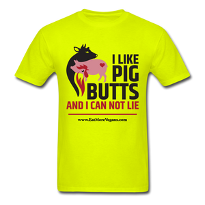 Men's Basic T-Shirt - I Like Pig Butts - safety green