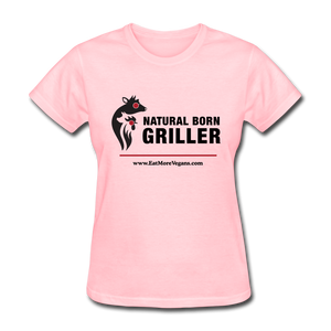 Women's Basic T-Shirt - Natural Born Griller - pink