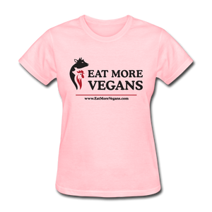 Women's Basic T-Shirt - Eat More Vegans - pink