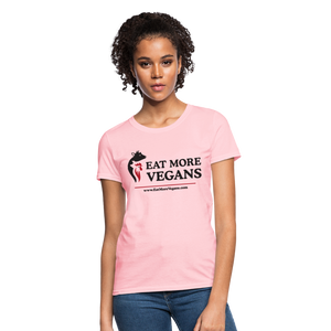 Women's Basic T-Shirt - Eat More Vegans - pink
