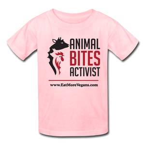 Unisex Kid's Basic T-Shirt - Animal Bites Activist - pink