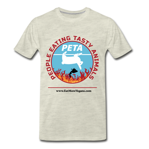 Men's Premium T-Shirt - PETA - heather oatmeal