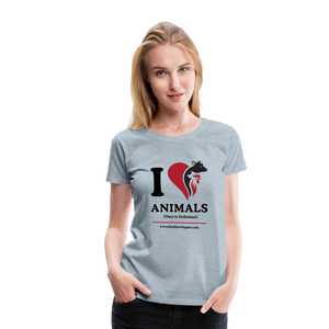 Women’s Premium T-Shirt - I Love Animals - heather ice blue