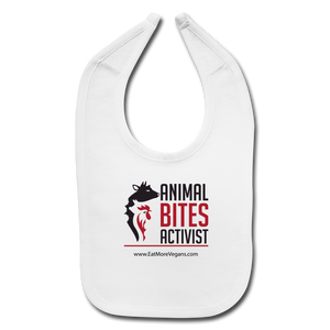 Baby Bib - Animal Bites Activist - white