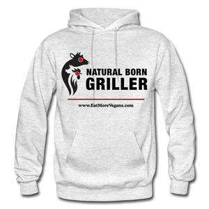 Unisex Adult Hoodie - Natural Born Griller - light heather gray
