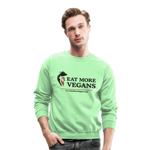 Unisex Adult Crewneck Sweatshirt - Eat More Vegans - lime