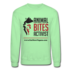 Unisex Adult Crewneck Sweatshirt - Animal Bites Activist - lime