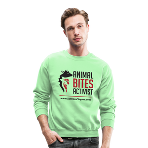 Unisex Adult Crewneck Sweatshirt - Animal Bites Activist - lime
