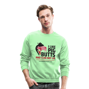 Unisex Adult Crewneck Sweatshirt - I Like Pig Butts - lime