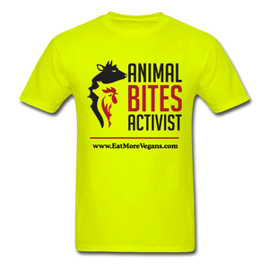 Men's Basic T-Shirt - Animal Bites Activist - safety green