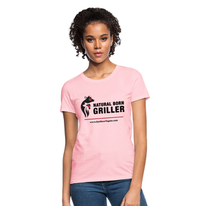 Women's Basic T-Shirt - Natural Born Griller - pink