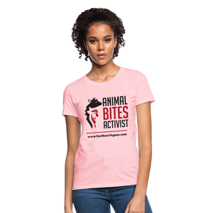 Women's Basic T-Shirt - Animal Bites Activist - pink