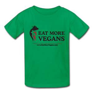 Unisex Kid's Basic T-Shirt - Eat More Vegans - kelly green