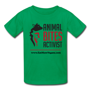 Unisex Kid's Basic T-Shirt - Animal Bites Activist - kelly green