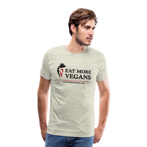 Men's Premium T-Shirt - Eat More Vegans - heather oatmeal