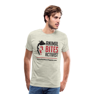 Men's Premium T-Shirt - Animal Bites Activist - heather oatmeal