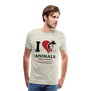 Men's Premium T-Shirt - I Love Animals - heather oatmeal