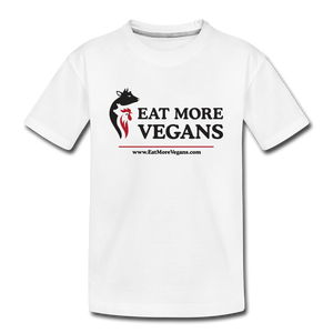 Unisex Kid's Premium T-Shirt - Eat More Vegans - white