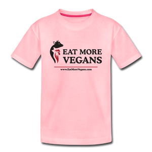 Unisex Kid's Premium T-Shirt - Eat More Vegans - pink
