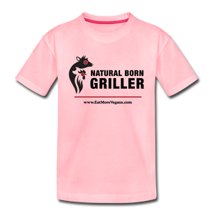 Unisex Kid's Premium T-Shirt - Natural Born Griller - pink