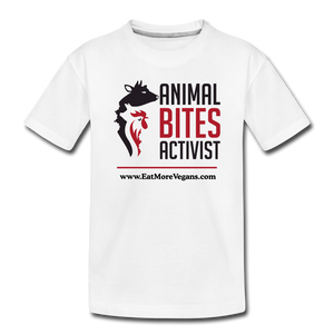 Unisex Kid's Premium T-Shirt - Animal Bites Activist - white